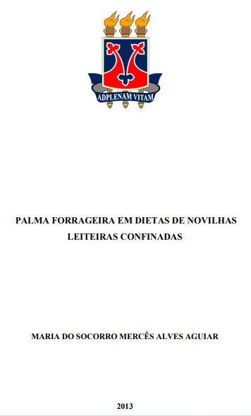 Palma forrageira em dietas de novilhas leiteiras confinadas