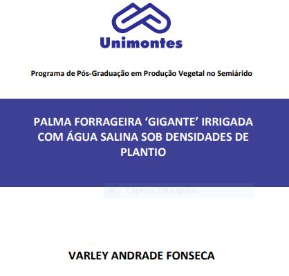 PALMA FORRAGEIRA ‘GIGANTE’ IRRIGADA COM ÁGUA SALINA SOB DENSIDADES DE PLANTIO